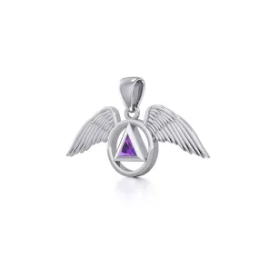 Angel Wings Recovery Pendant with Gemstone TPD5844