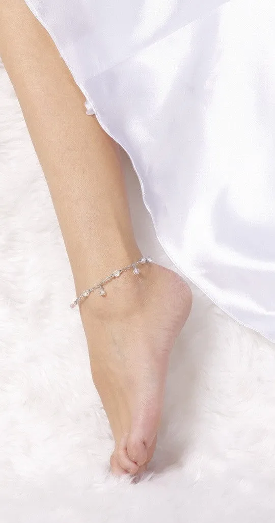 Anklet Silver - Dangling Beads