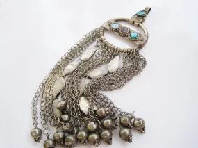 Antique Saudi Silver Pendant for Headdress or Hair Ornament