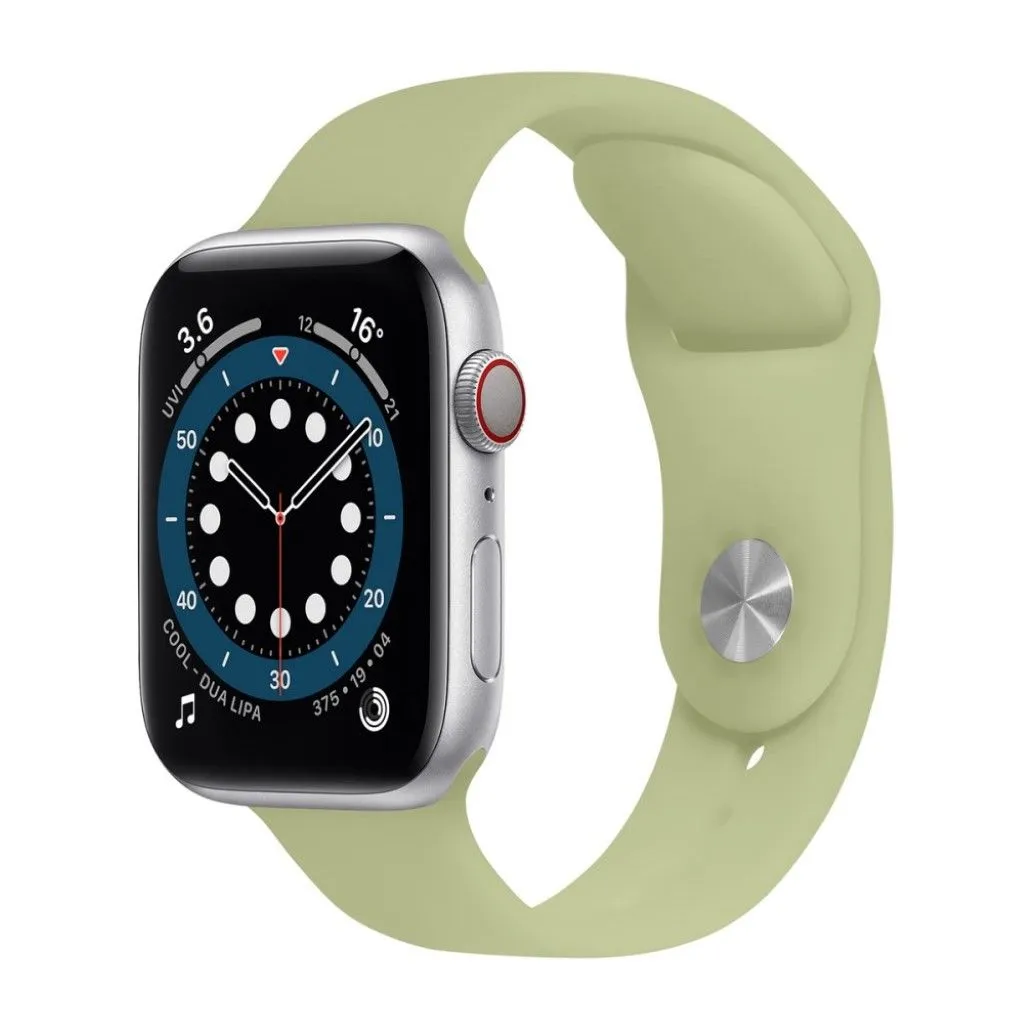 Apple Watch 40mm color changing silicone watch strap - Transparent to Army Green