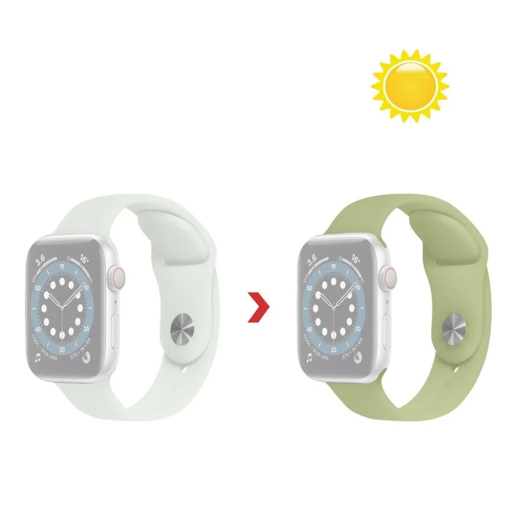 Apple Watch 40mm color changing silicone watch strap - Transparent to Army Green