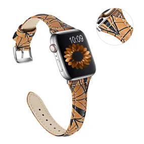 Apple Watch 40mm geometry leather watch strap - Brown / Black