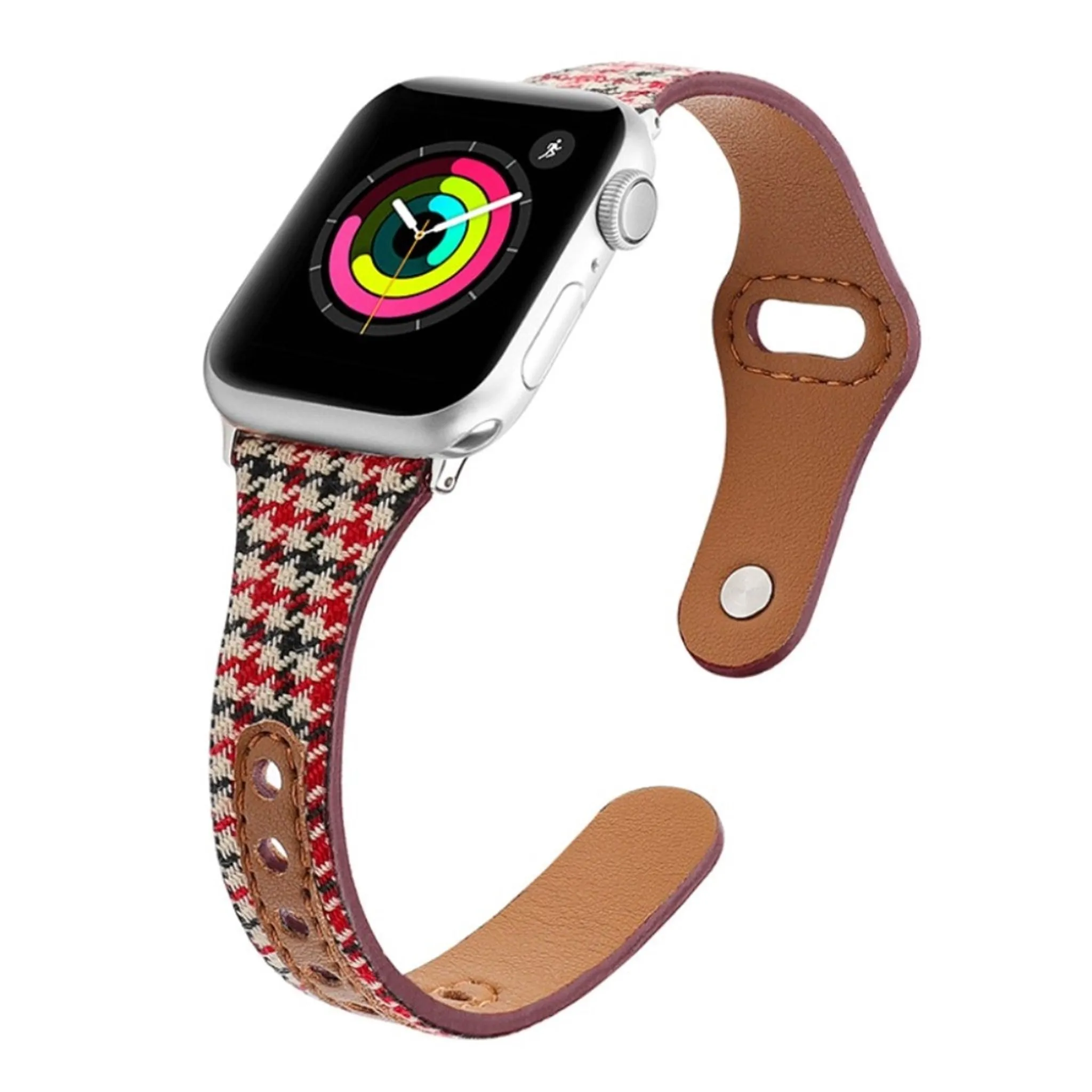 Apple Watch 40mm liner design leather watch strap - Red Swallow Gird