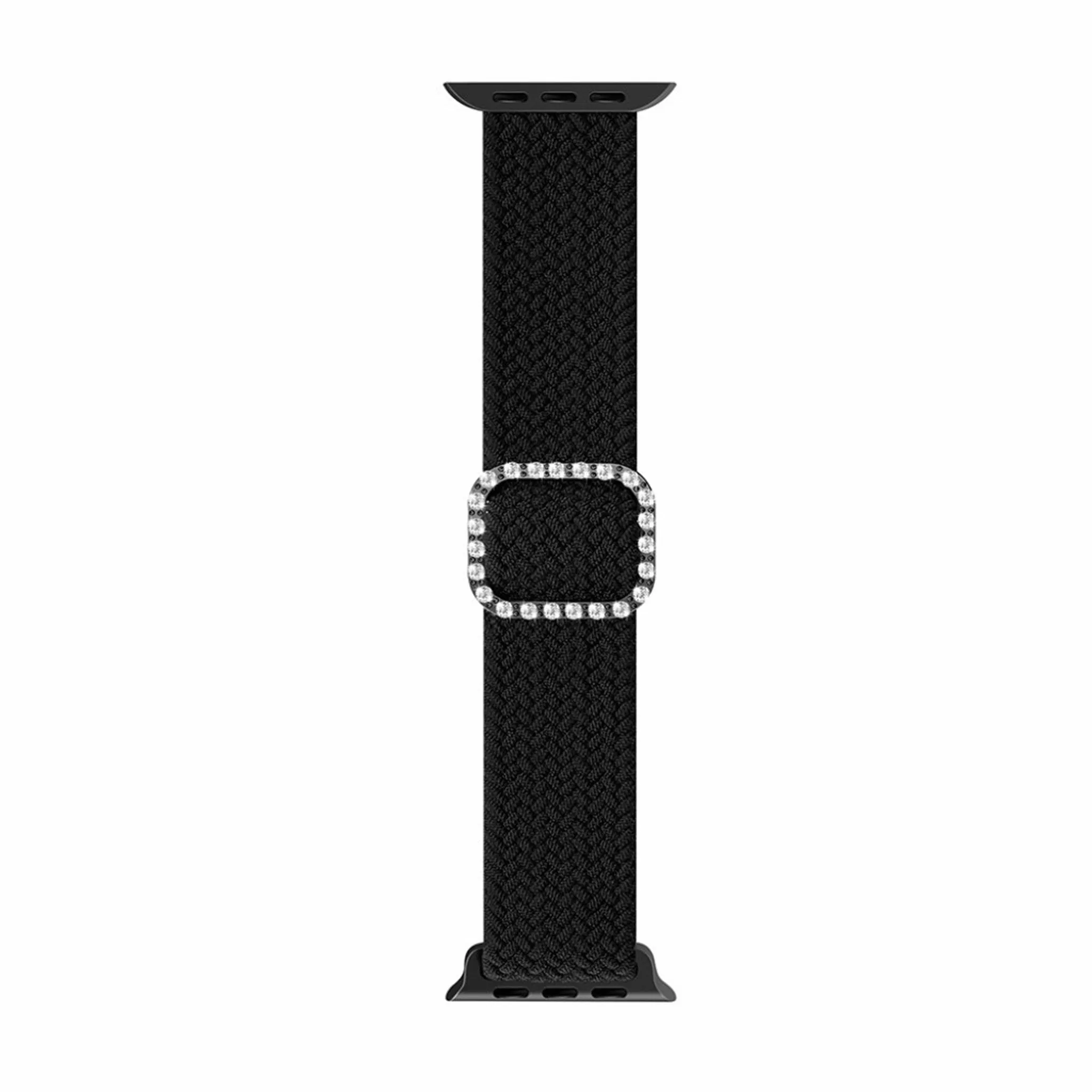 Apple Watch 40mm nylon watch strap in rhinestone buckle - Black