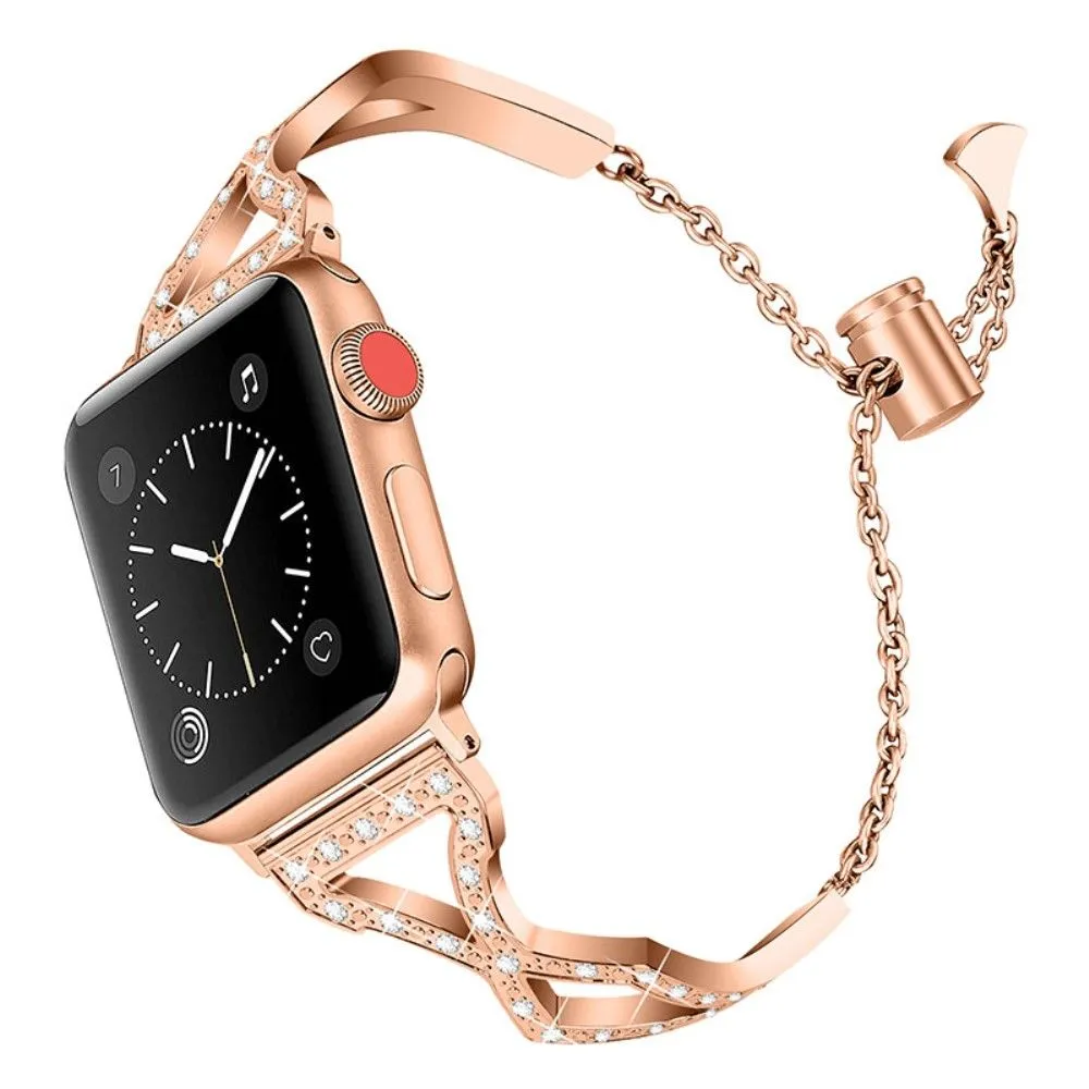 Apple Watch (41mm) rhinestone 304 stainless steel watch strap - Rose Gold