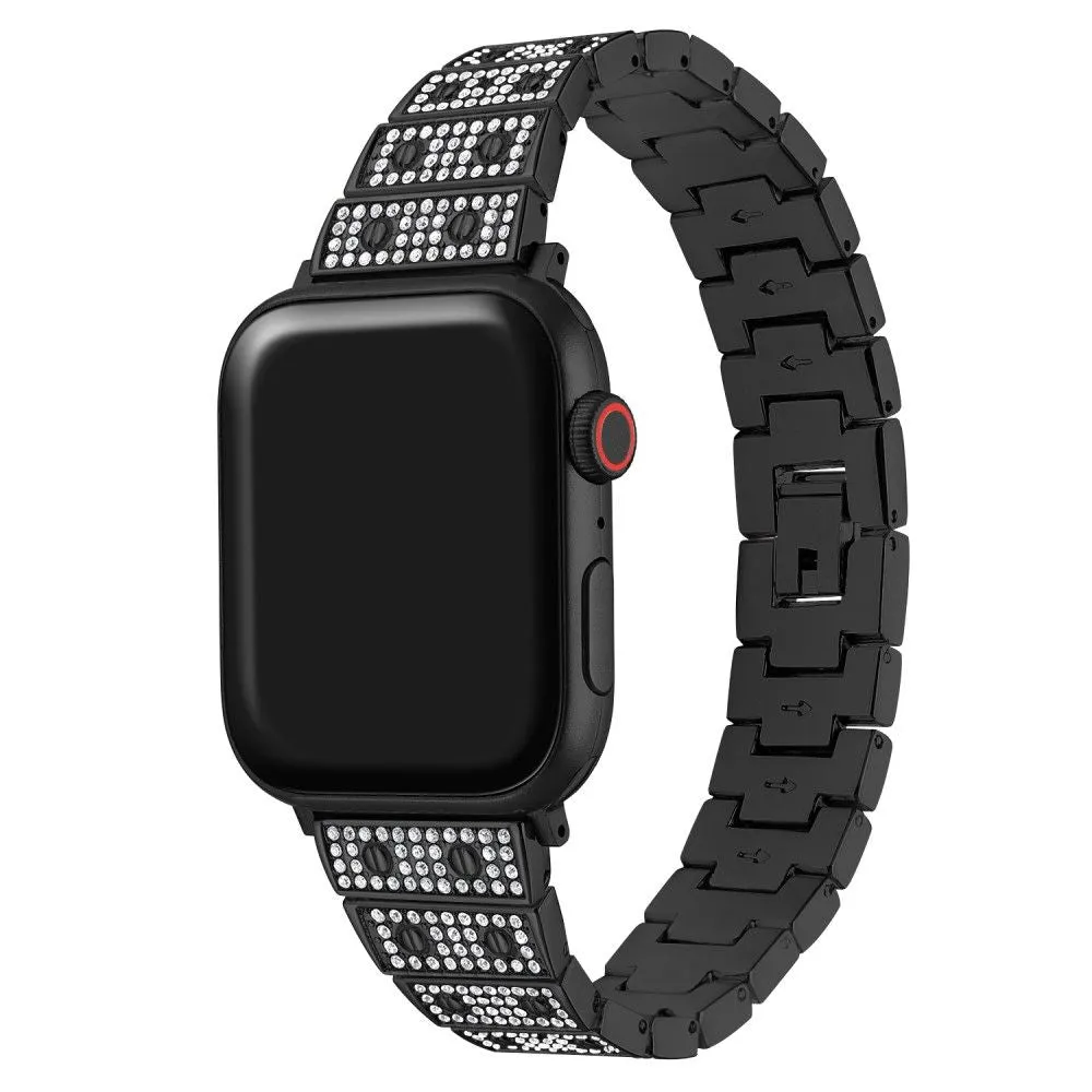 Apple Watch (41mm) rhinestone décor watch strap - Black