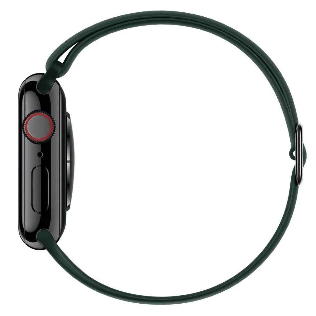 Apple Watch 44mm elastic silicone watch strap - Blackish Green