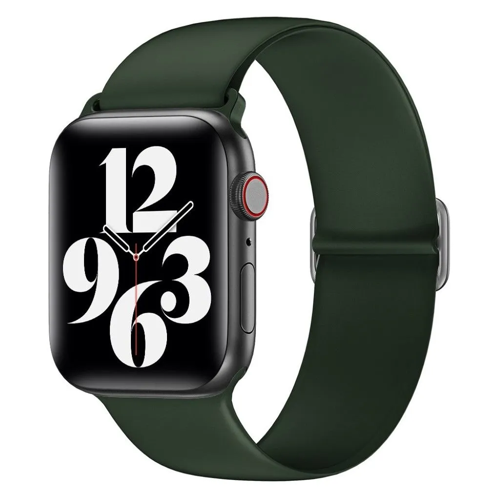 Apple Watch 44mm elastic silicone watch strap - Blackish Green