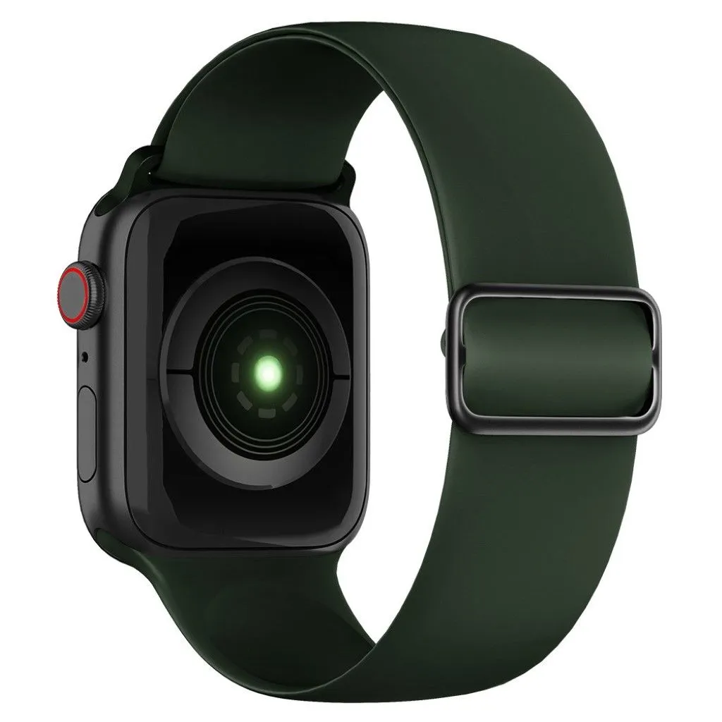 Apple Watch 44mm elastic silicone watch strap - Blackish Green