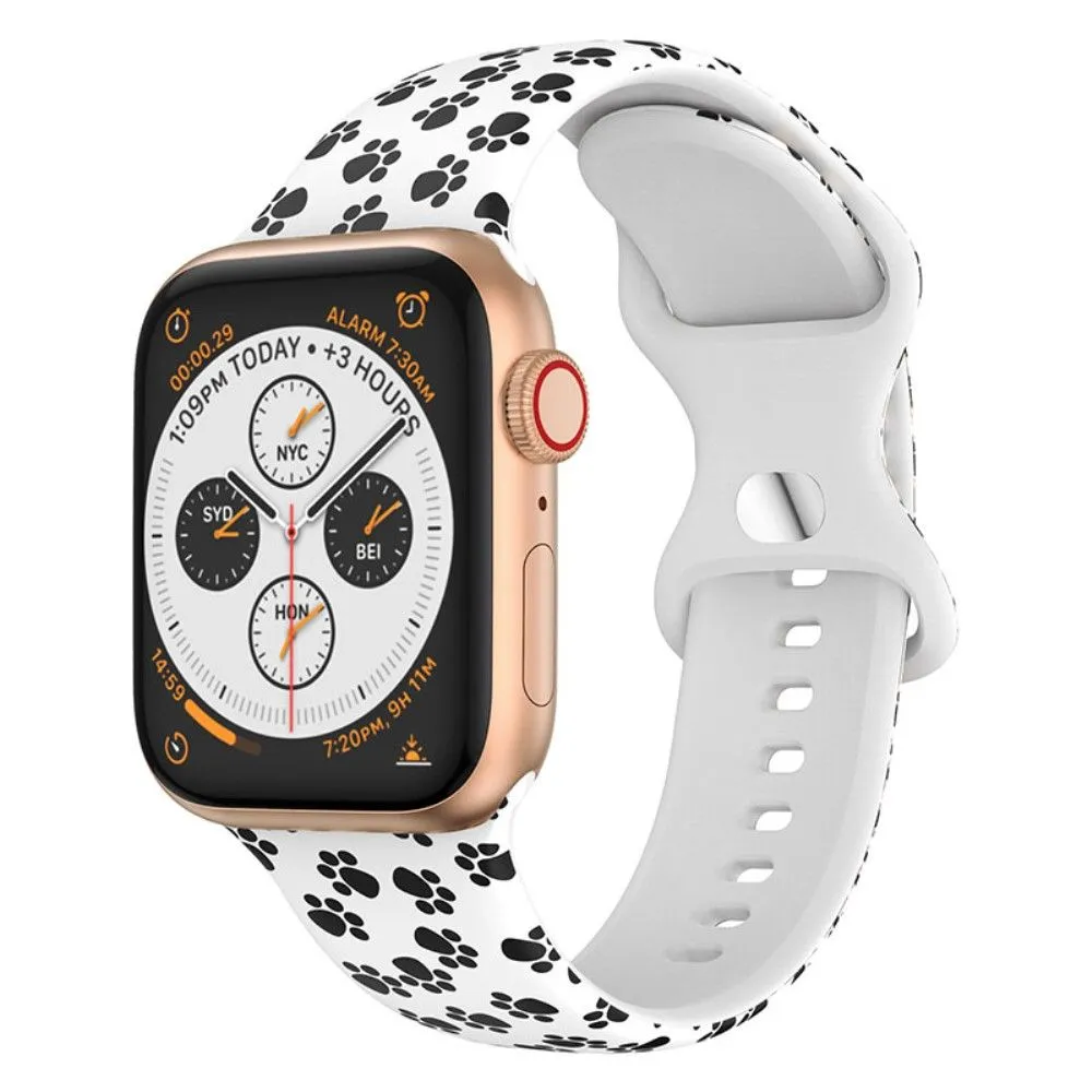 Apple Watch (45mm) design style silicone watch strap - Cat Paws