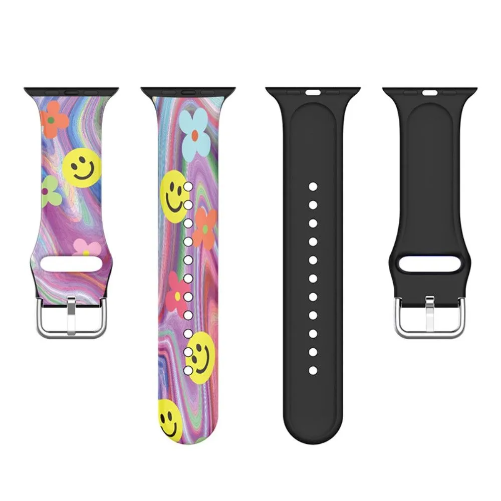 Apple Watch (45mm) multi-color silicone watch strap - Smile