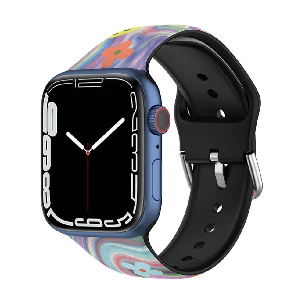 Apple Watch (45mm) multi-color silicone watch strap - Smile