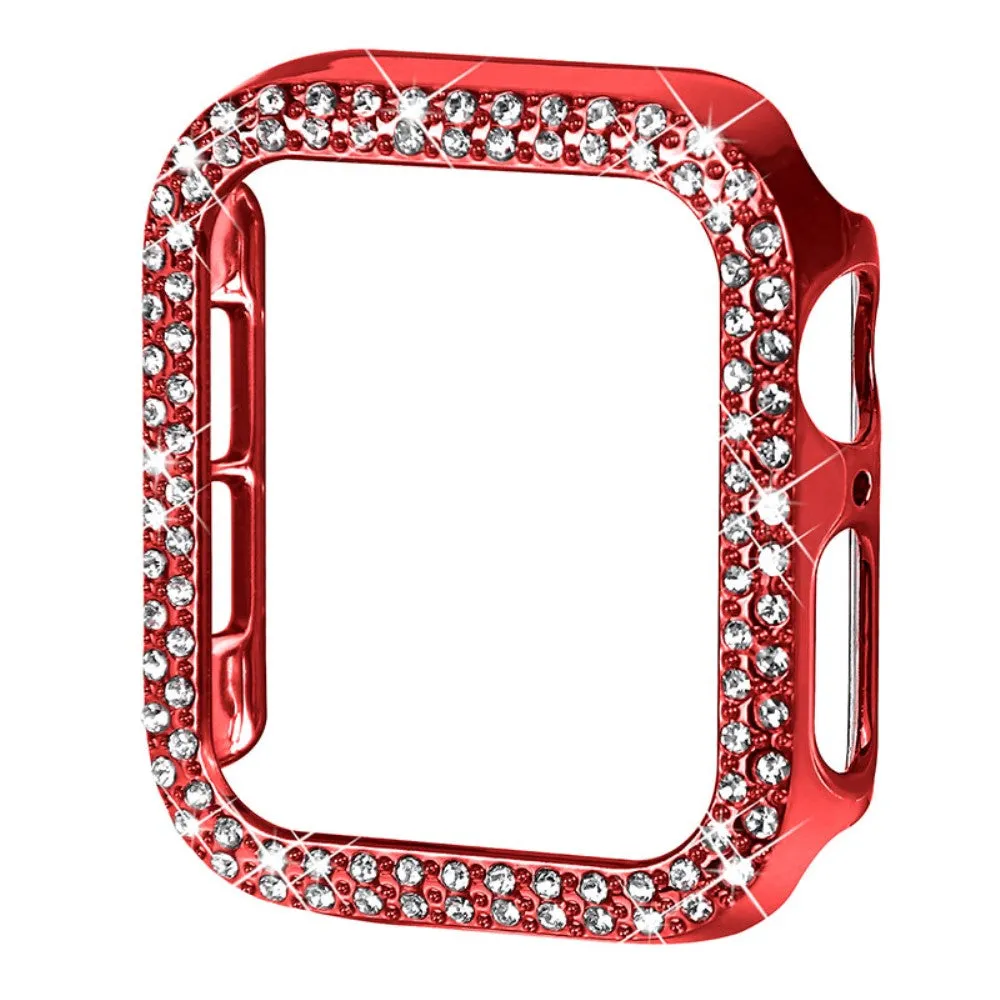 Apple Watch (45mm) rhinestone décor protective cover - Red