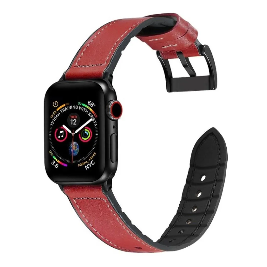 Apple Watch Series 6 / 5 40mm pattern leather watch band - Red