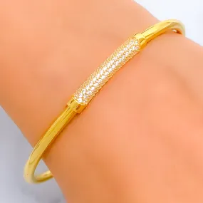 Artistic Impeccable 21k Gold Chic CZ Bangle Bracelet