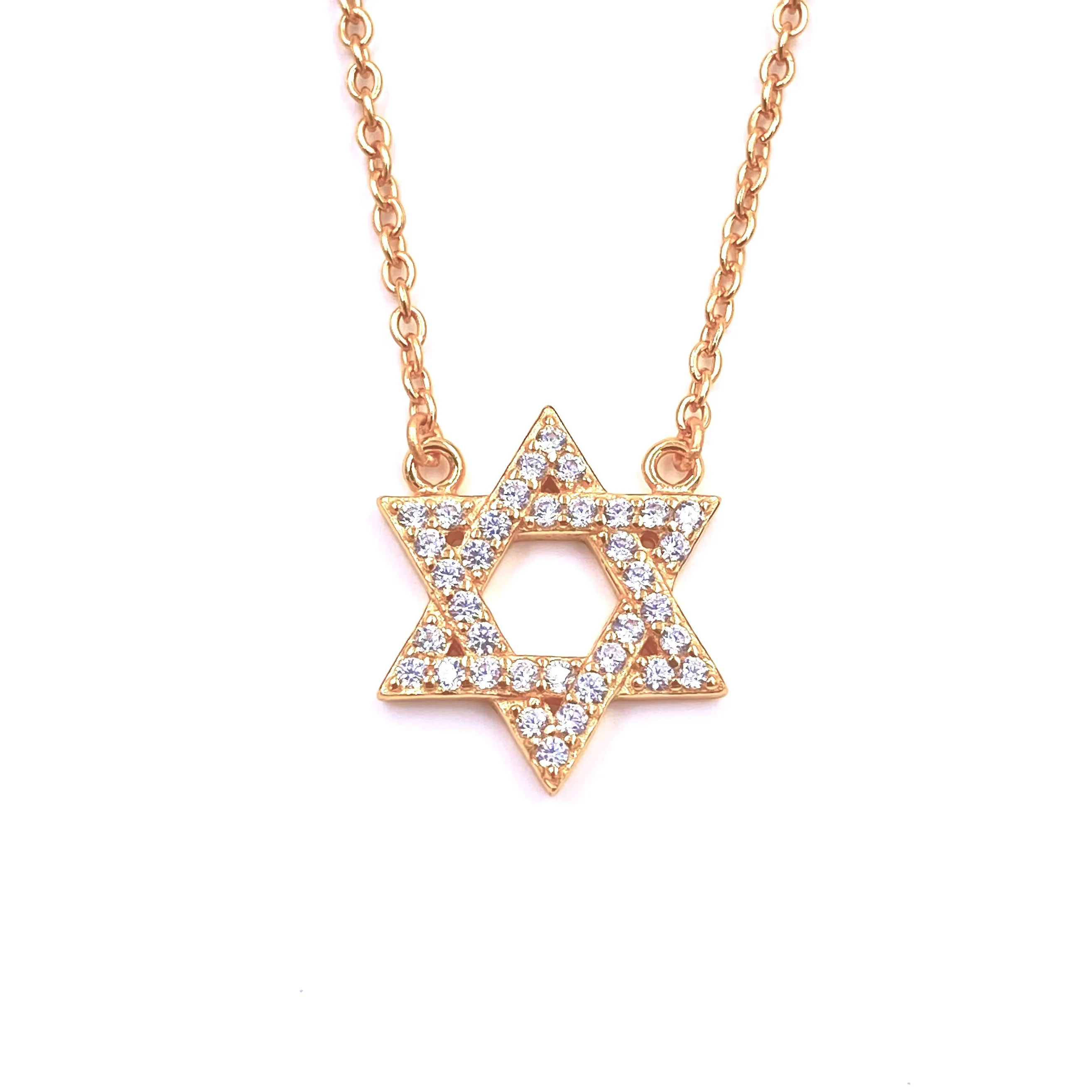 Ashley Gold Sterling Silver Gold Plated Attached CZ Star Necklace