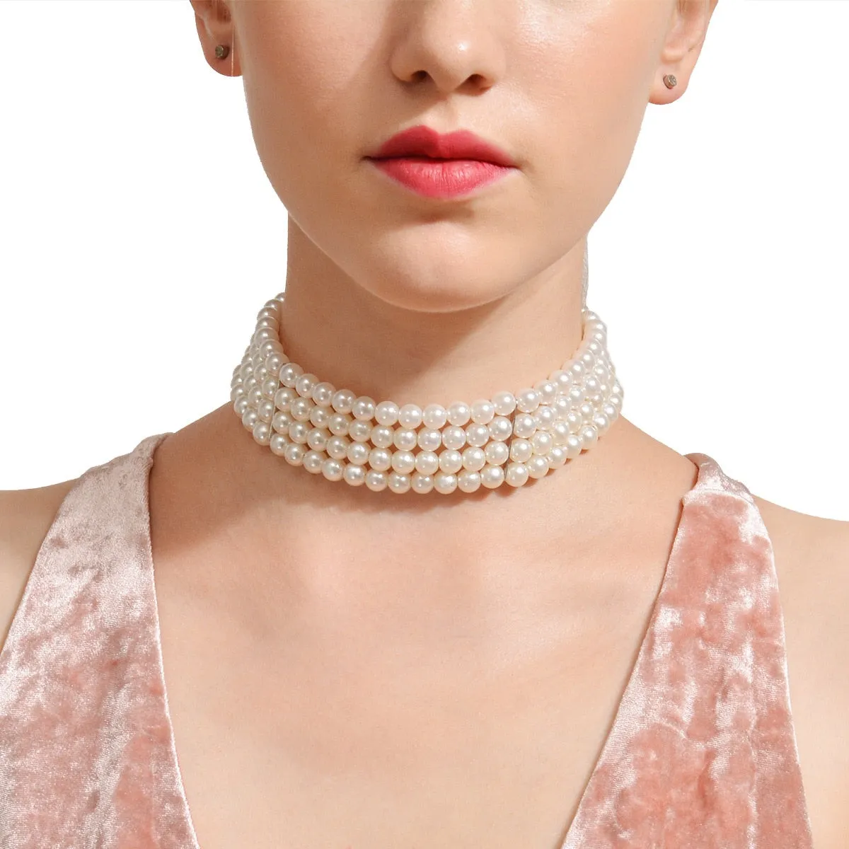 Ashore Shop Beautiful Multilayer Pearl Imitation Necklace Choker