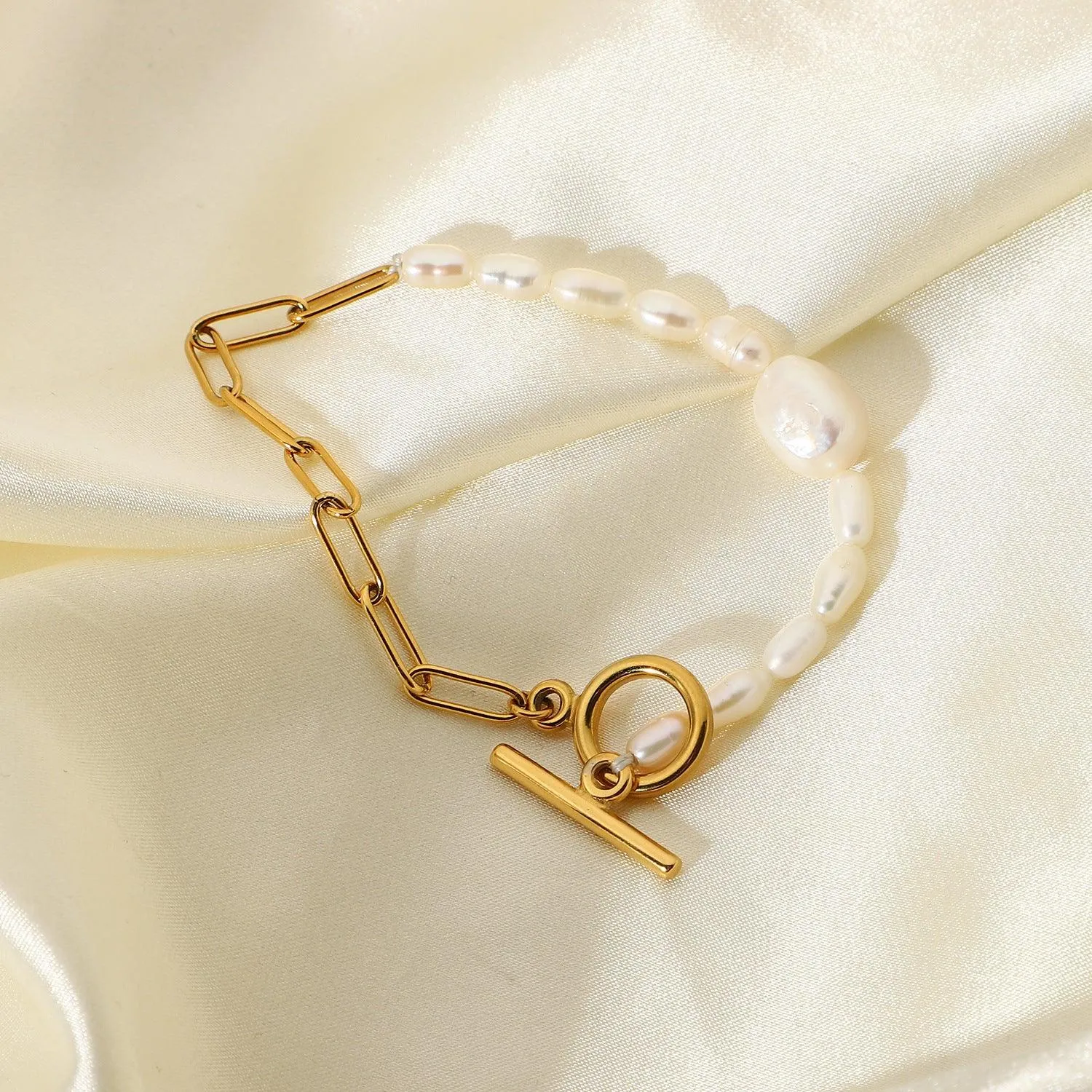 B16.18K Gold OT Buckle Not Natural Pearl Jewelry