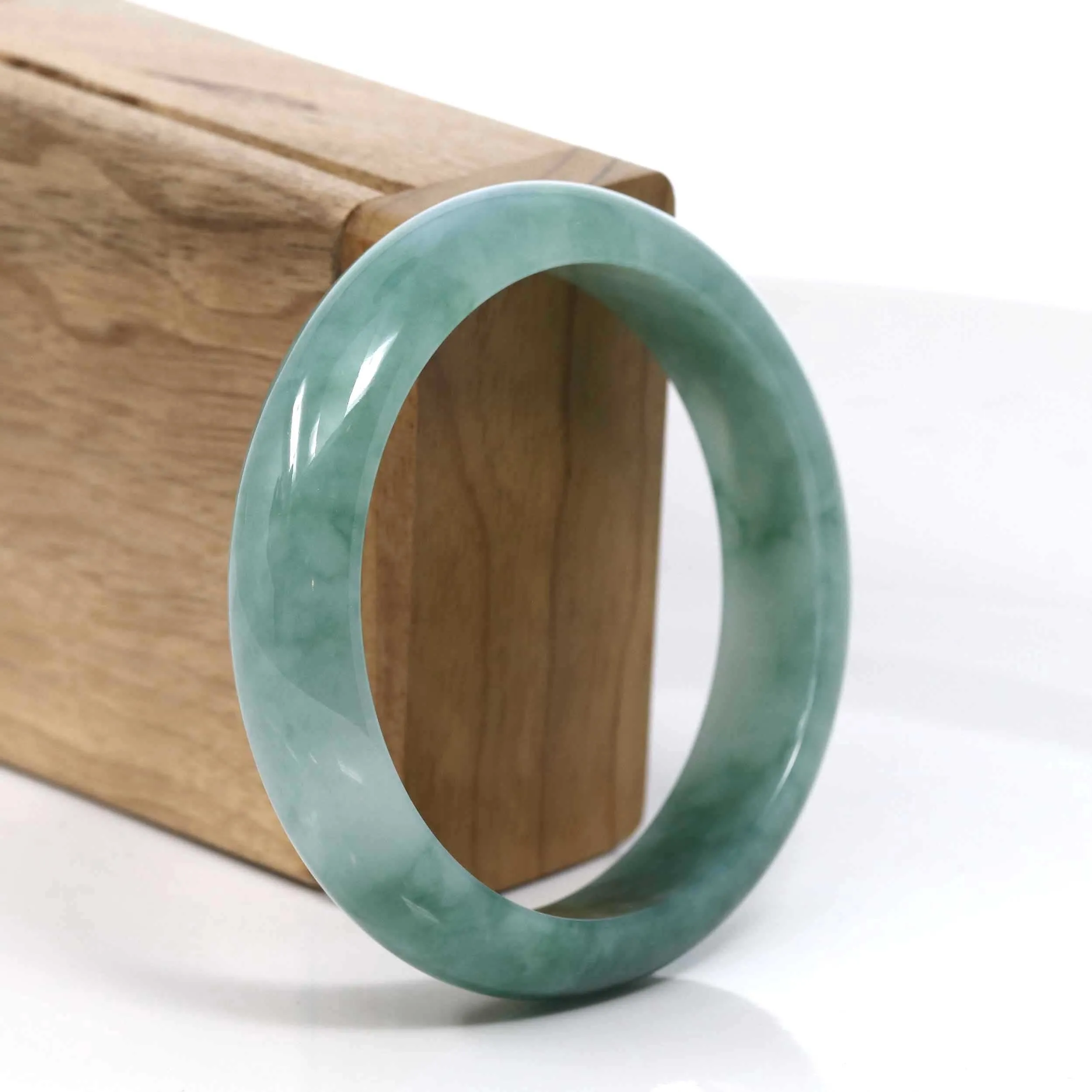 Baikalla Blue-Green Classic Real Jadeite Jade Bangle Bracelet (58.32mm) #938