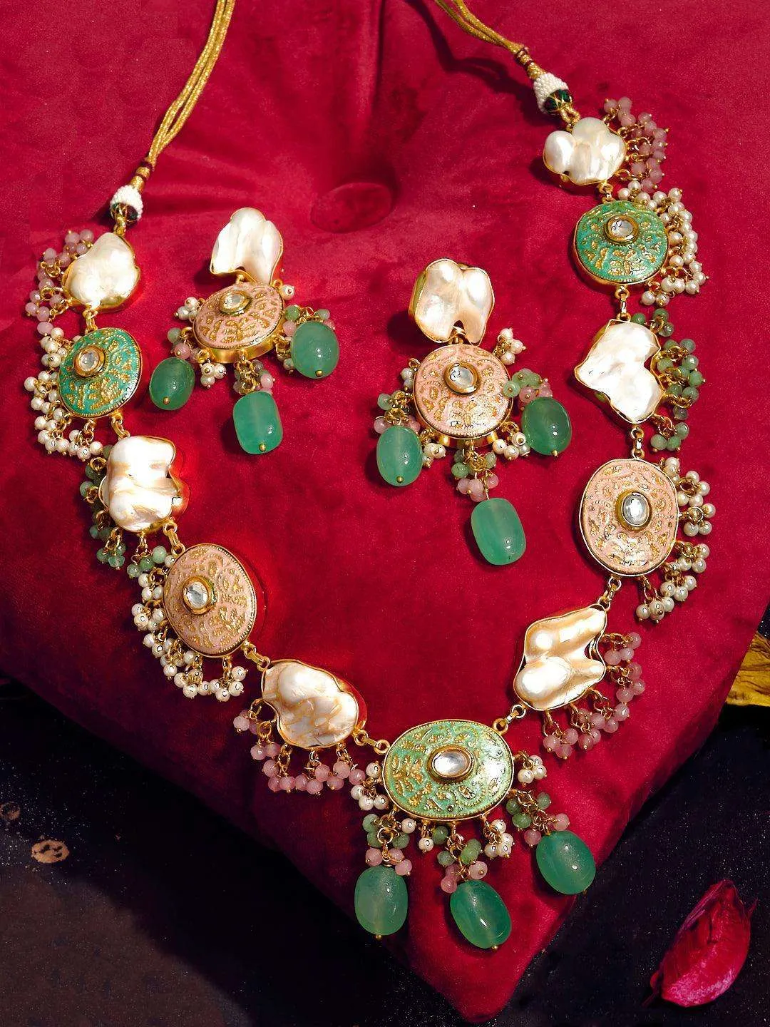 Baroque And Kundan Fusion Set