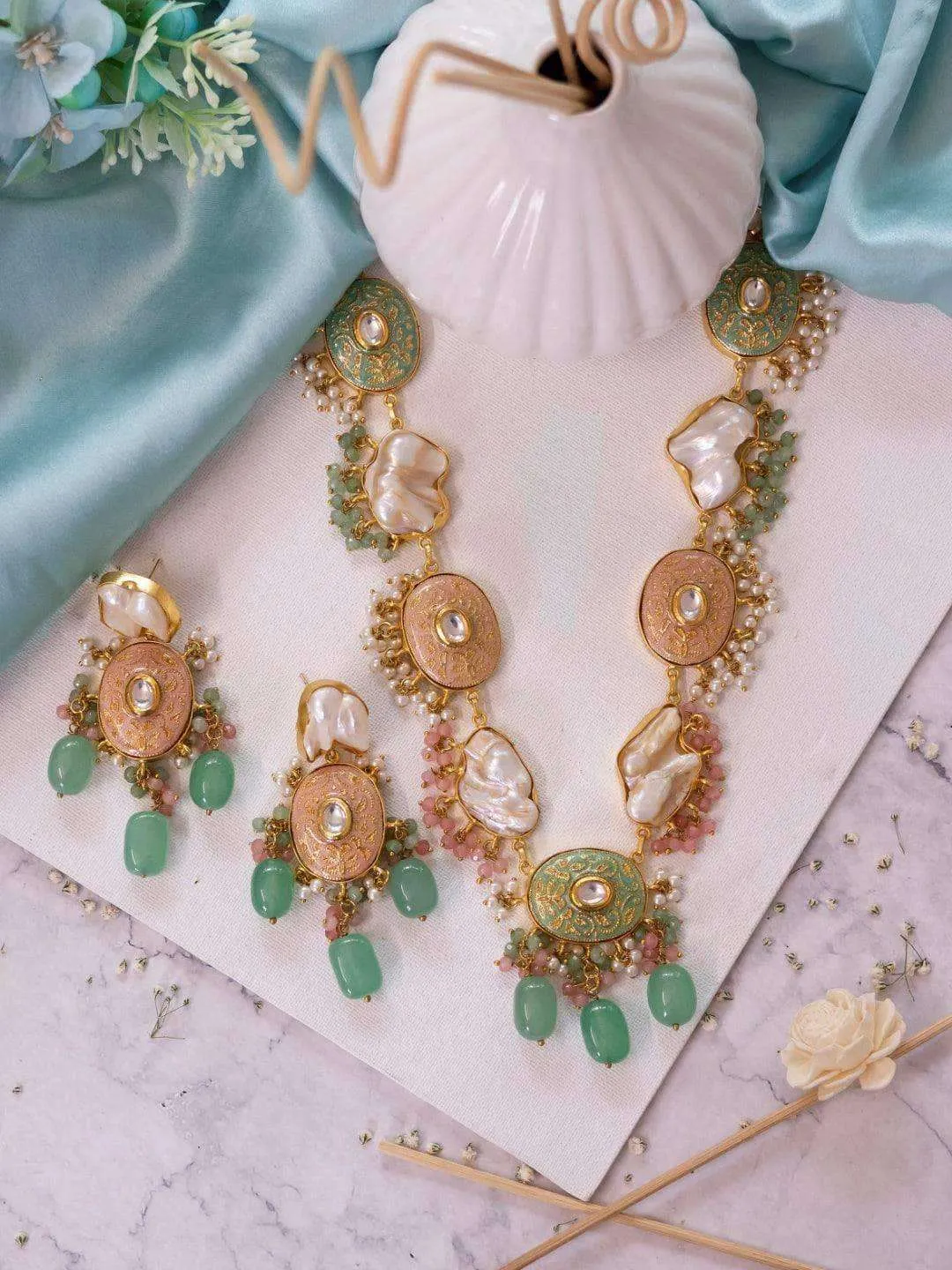 Baroque And Kundan Fusion Set