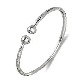 Better Jewelry Elegant Ball .925 Sterling Silver West Indian Bangle, 1 piece