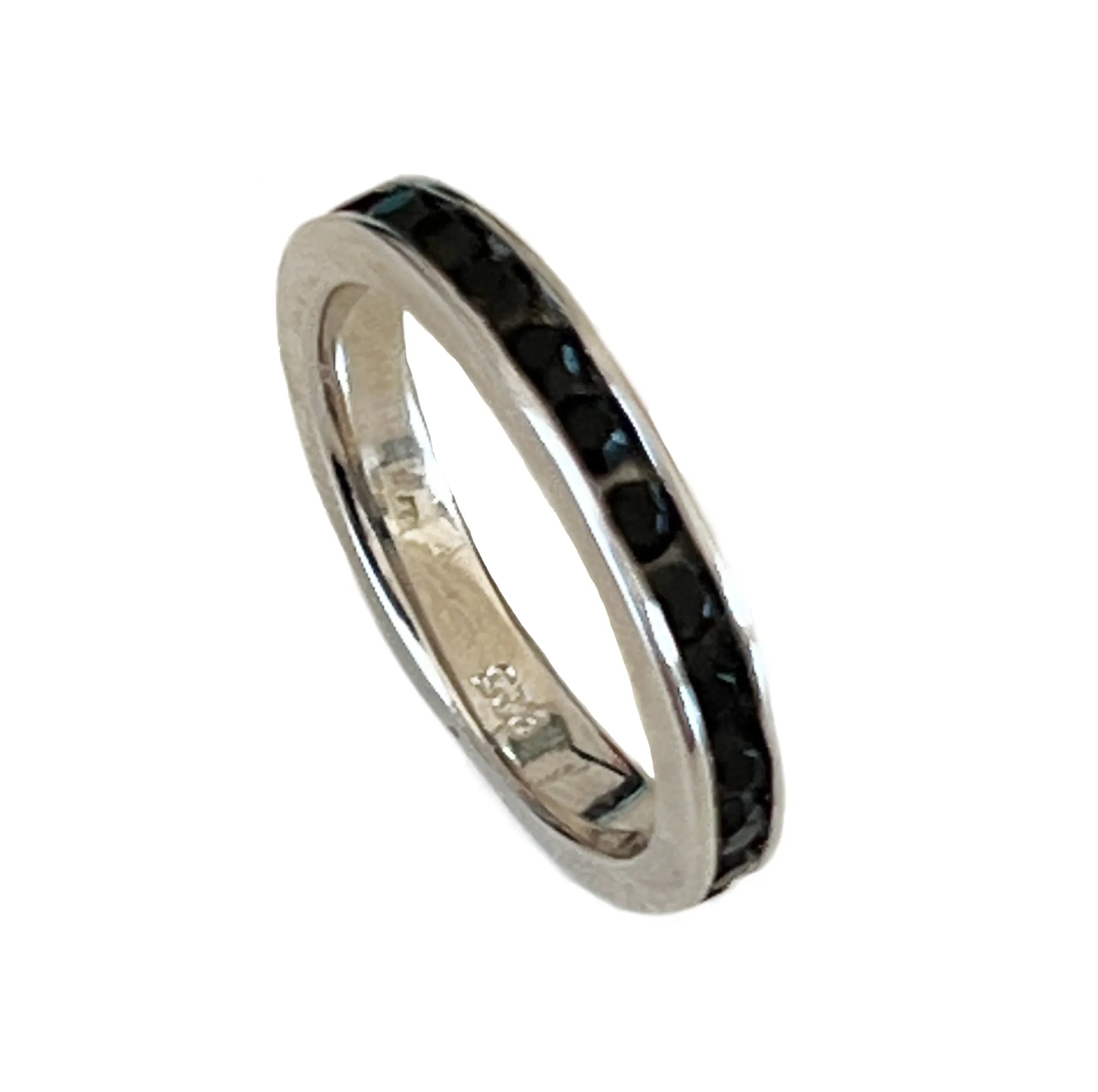 Black CZ Eternity Band Sterling Toe Ring