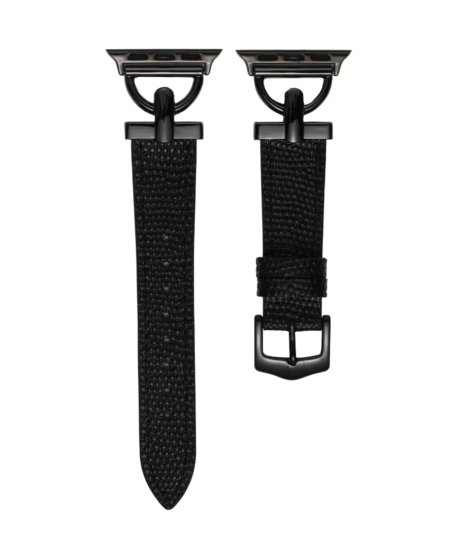 Black Pebbled Leather Watch Band