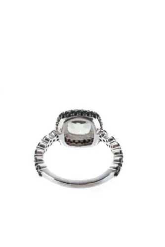 Black Spinel & Prasiolite Sterling Silver Ring