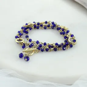 Blue & Gold Gameday Beaded Necklace/Bracelet