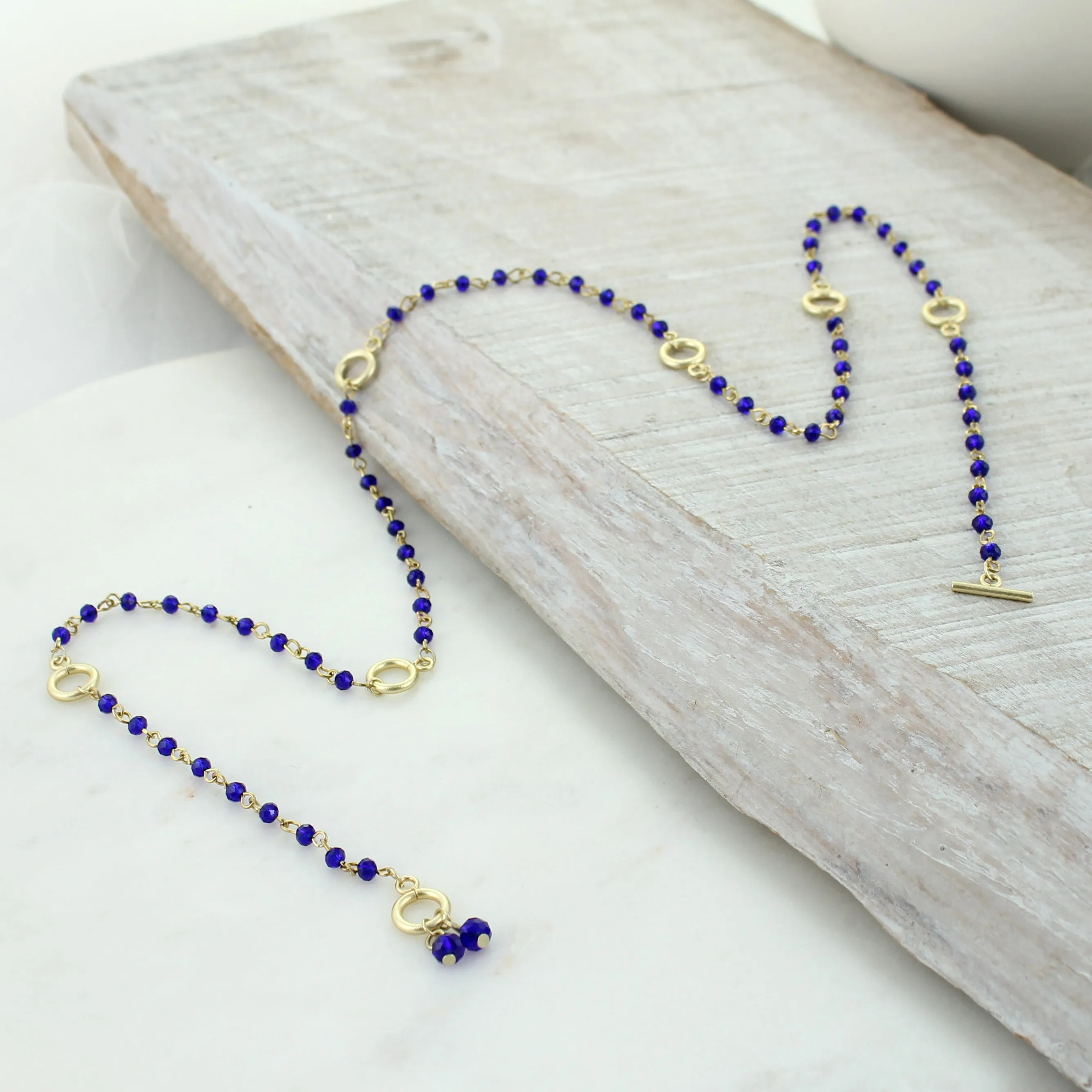 Blue & Gold Gameday Beaded Necklace/Bracelet