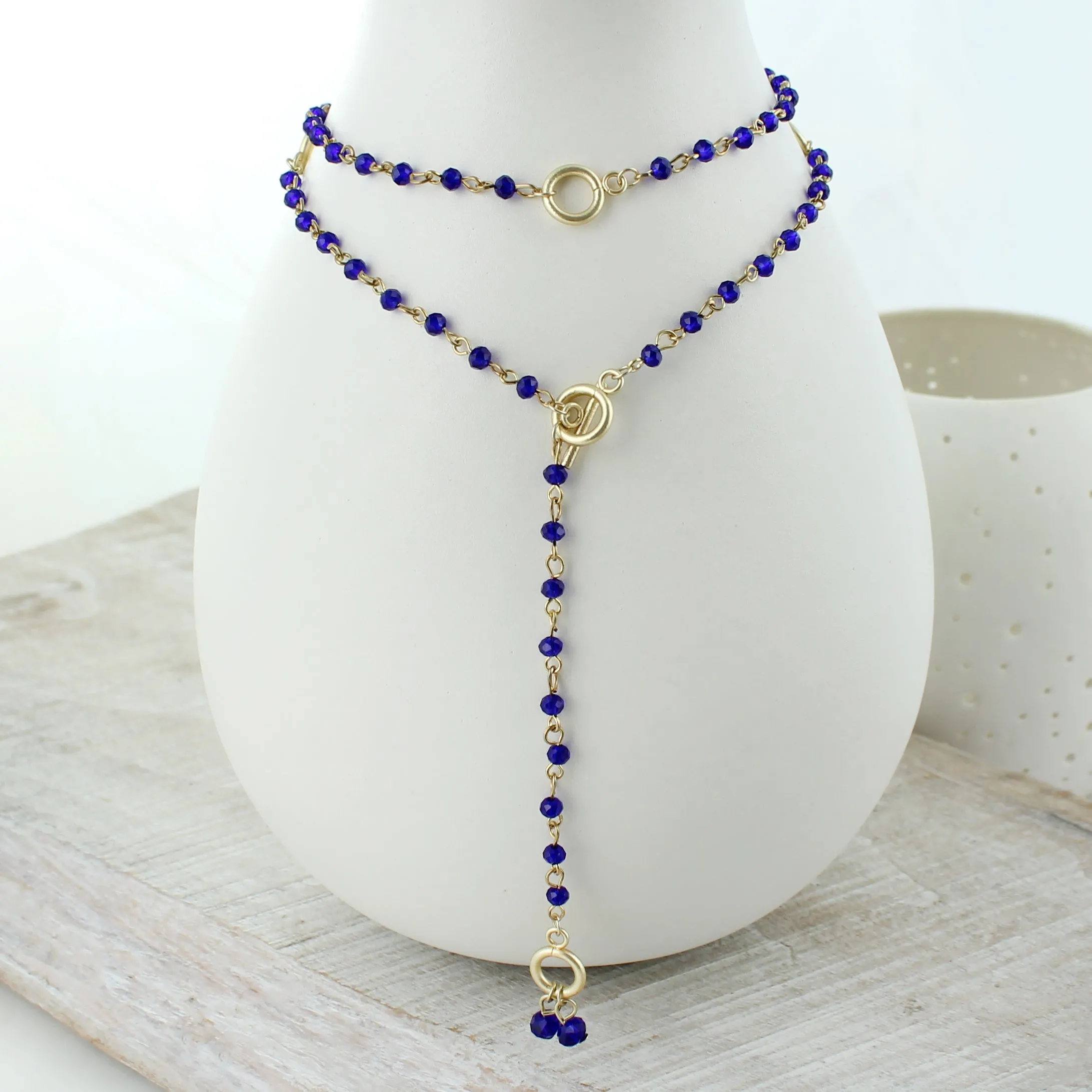 Blue & Gold Gameday Beaded Necklace/Bracelet