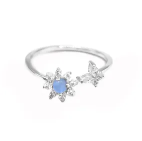 blue flower ring