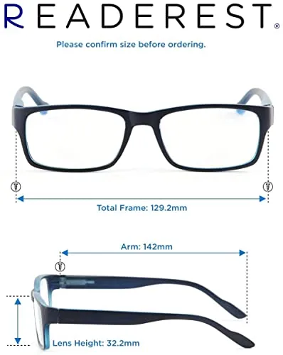 Blue-Light-Blocking-Reading-Glasses-Black-Blue-3-75-Magnification-Computer-Glasses