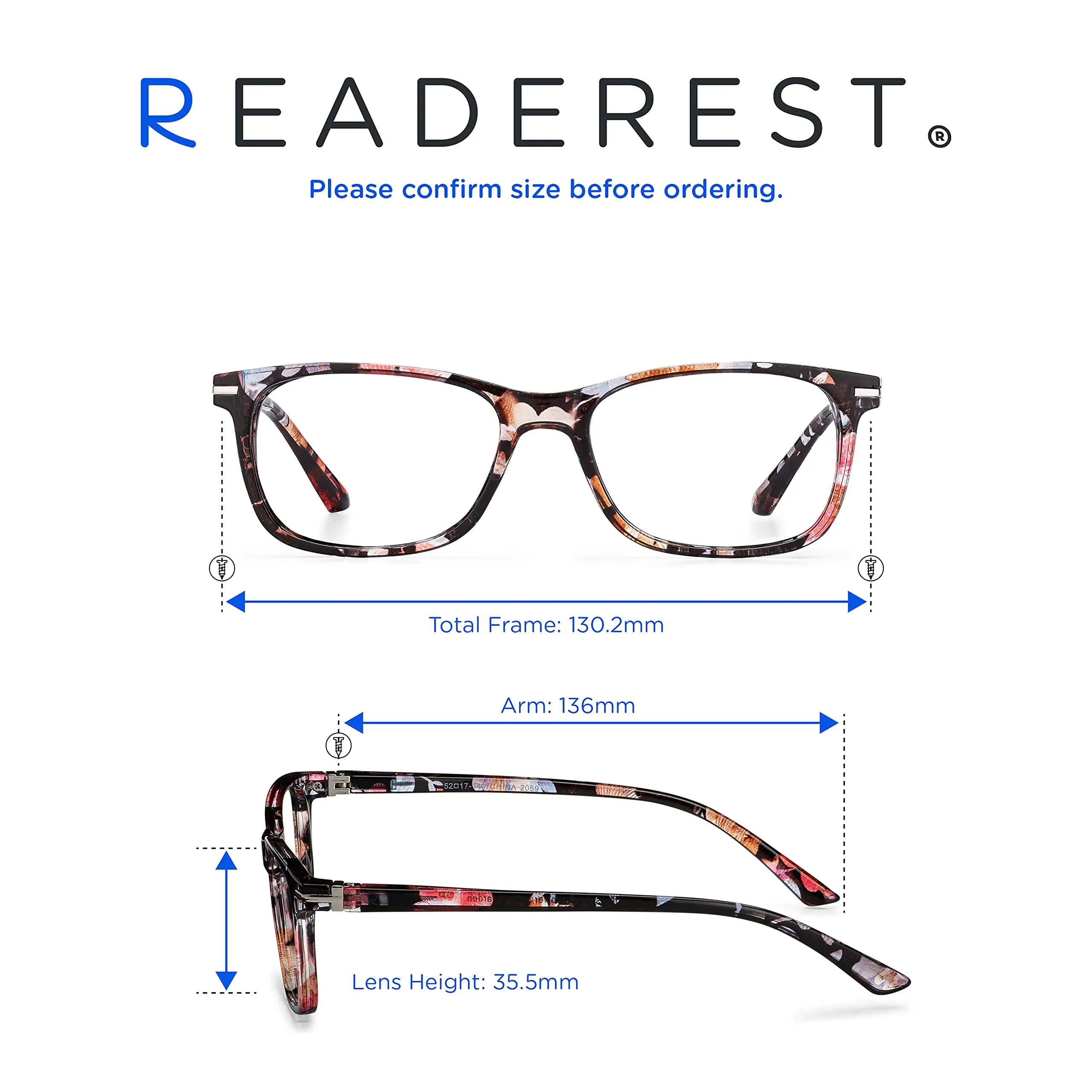 Blue-Light-Blocking-Reading-Glasses-Floral-1-25-Magnification-Computer-Glasses