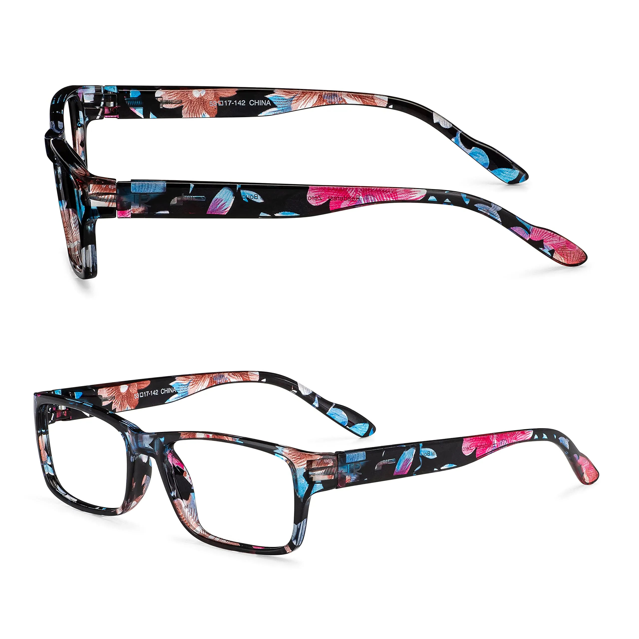 Blue-Light-Blocking-Reading-Glasses-Floral-3-50-Magnification Anti Glare