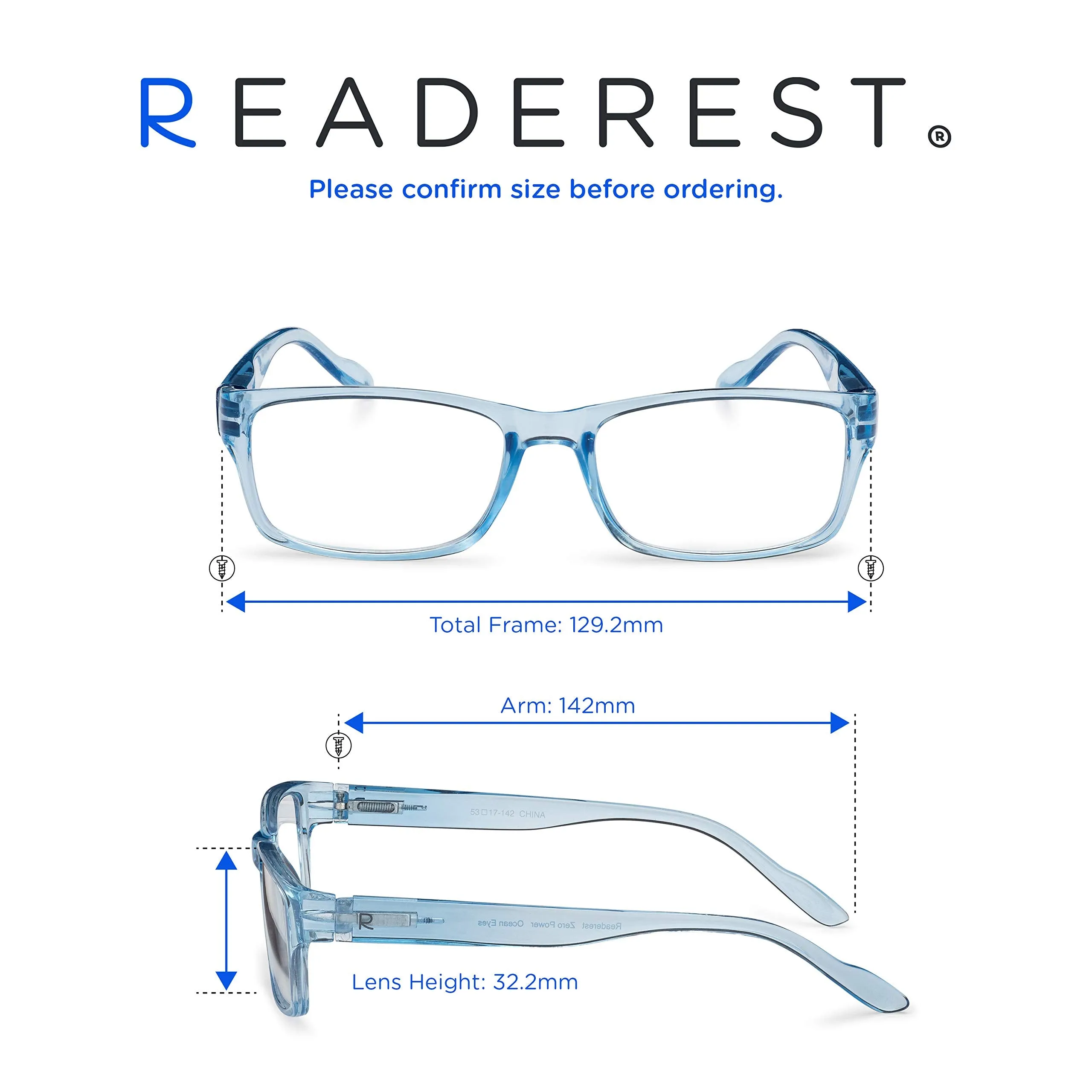 Blue-Light-Blocking-Reading-Glasses-Light-Blue-0-50-Magnification Anti Glare