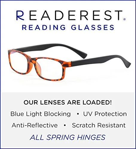 Blue-Light-Blocking-Reading-Glasses-Tortoise-Black-2-00-Magnification-Computer-Glasses