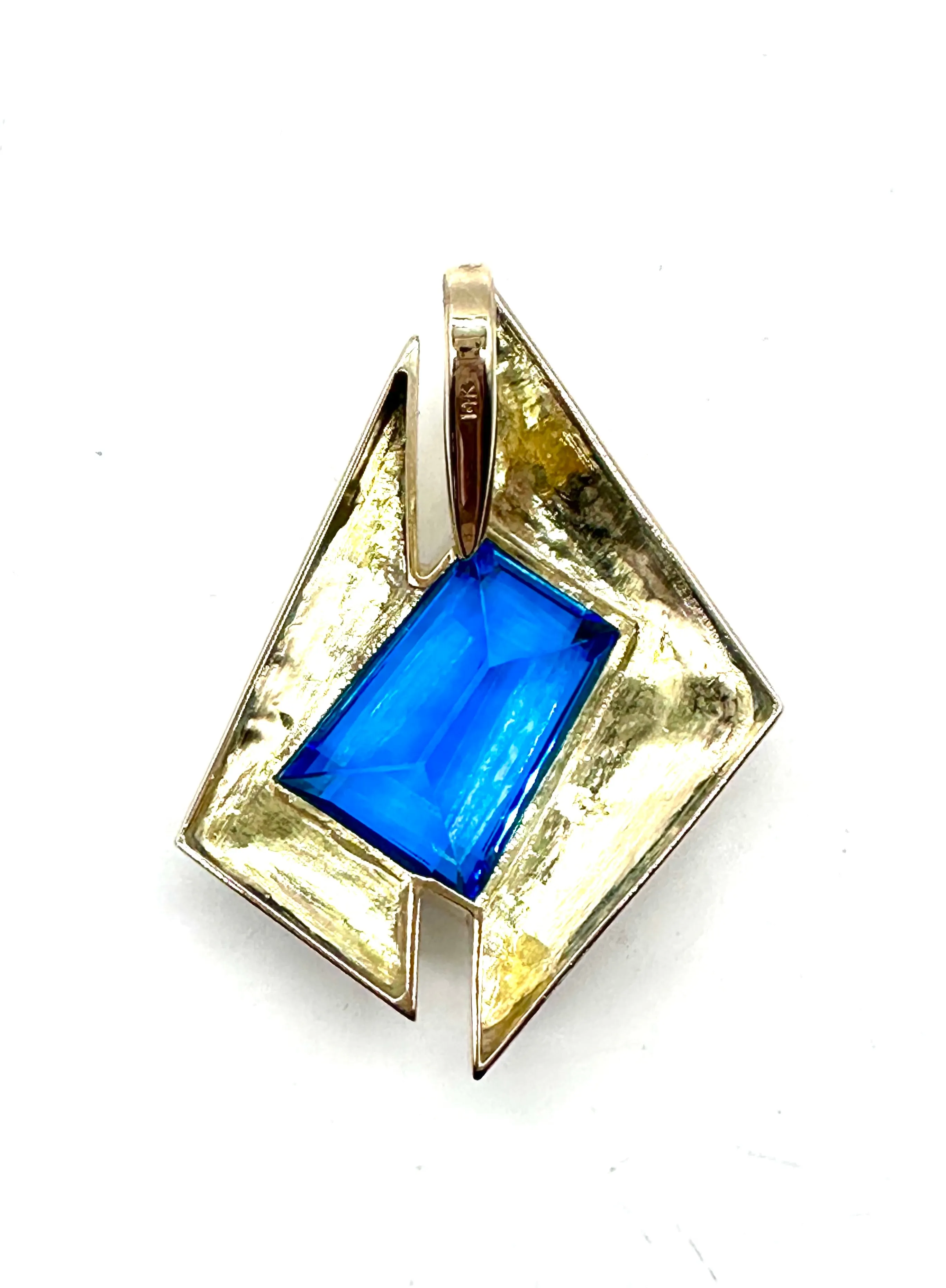 Blue topaz asymmetrical slide pendant