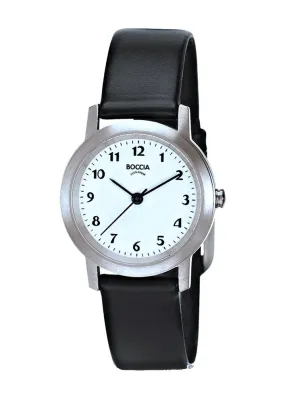 BOCCIA LADIES TITANIUM BLACK LEATHER STRAP 3291-01