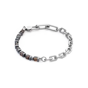 Bracelet Precious Fusion link chain brown-silver