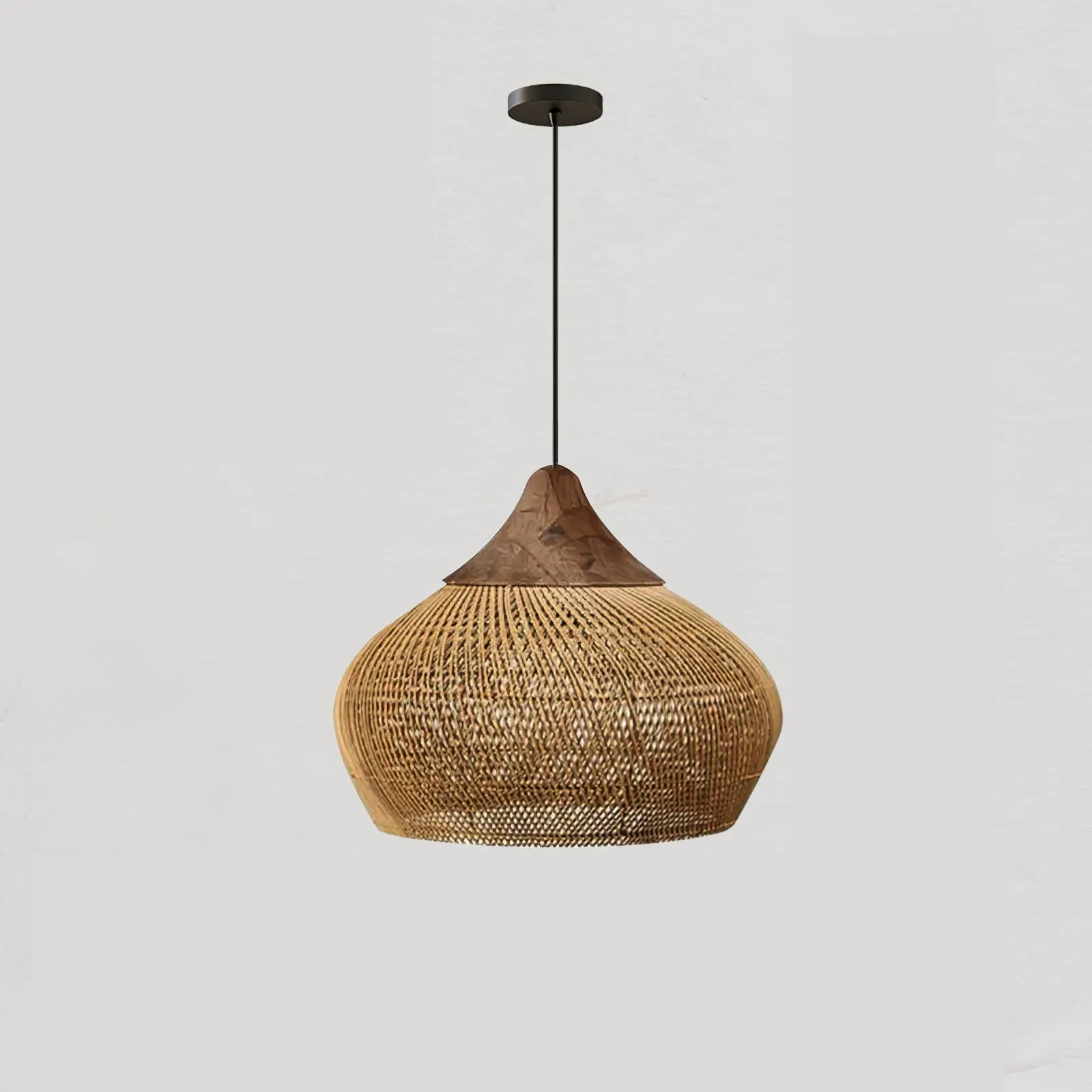 Braided Rattan Pendant Lamp