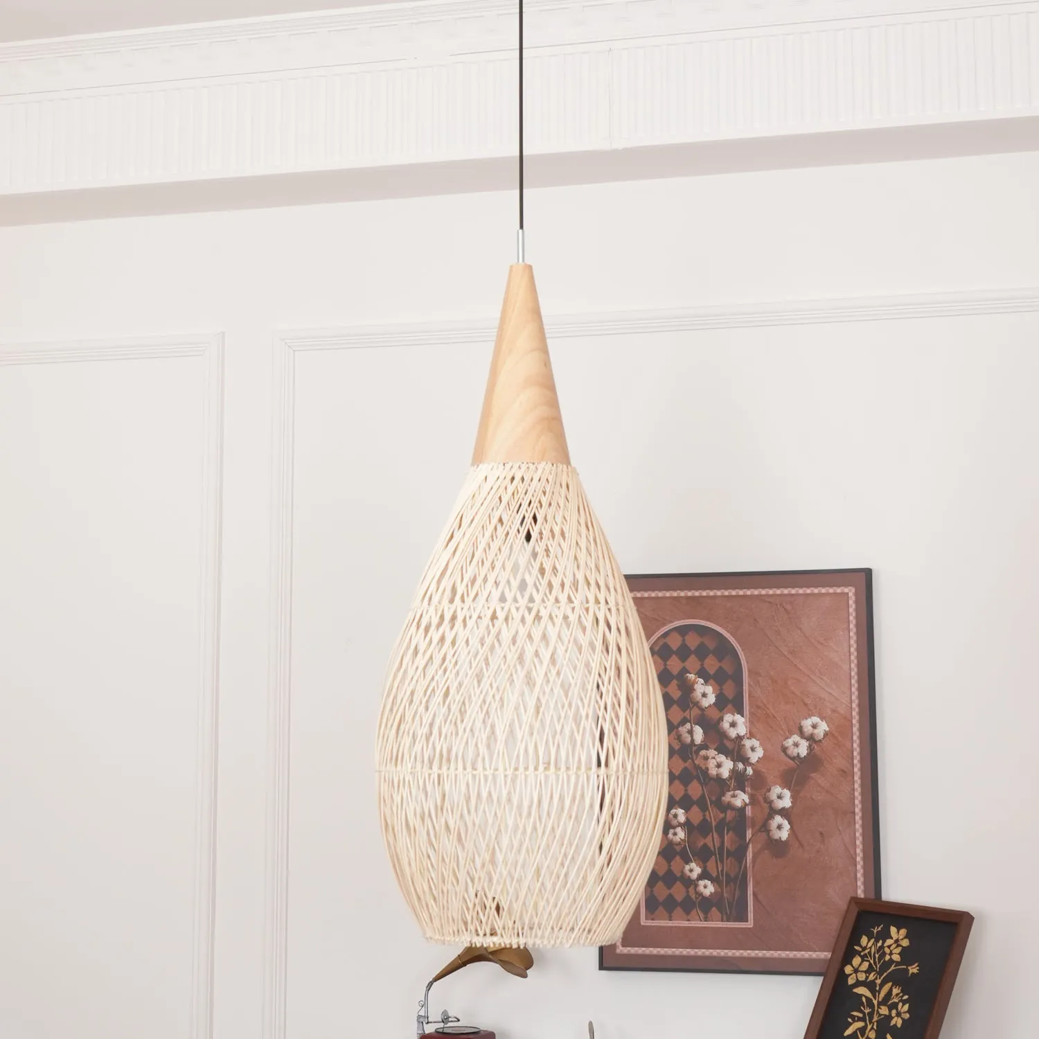 Braided Rattan Pendant Lamp