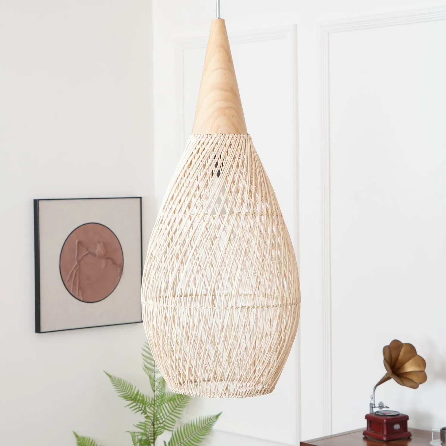 Braided Rattan Pendant Lamp