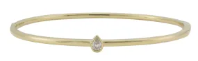 Burnish Set Pear-cut Diamond Bangle Bracelet