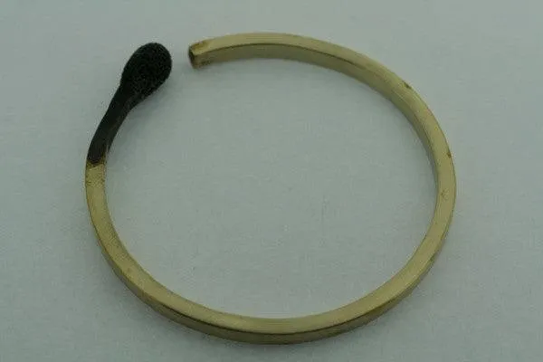 burnt match bangle - brass