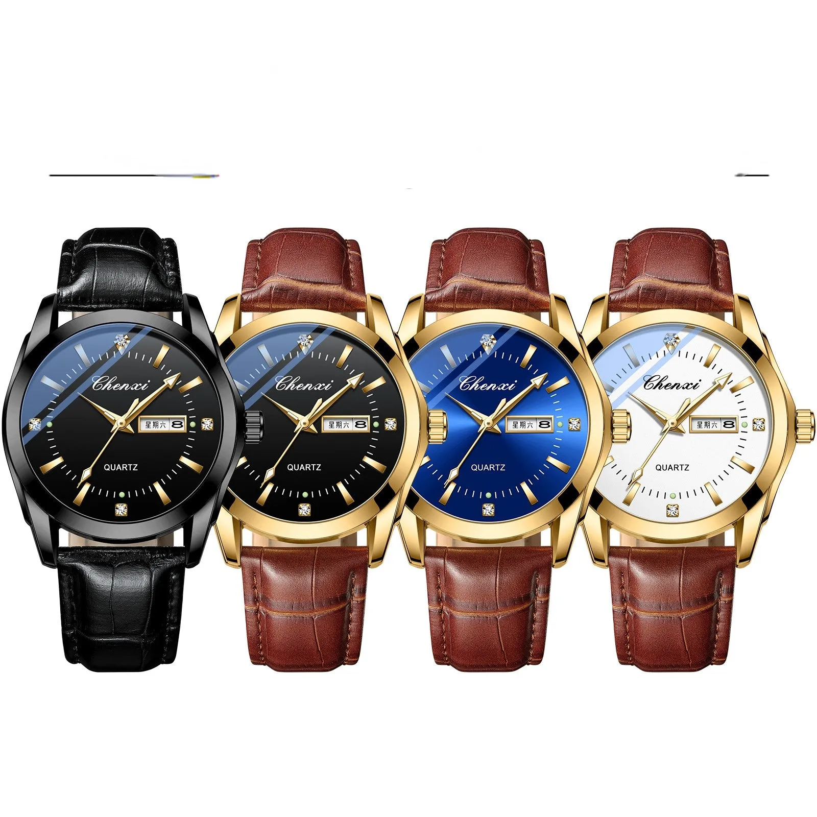 Business Men's Watch Waterproof Belt Quartz Watch Men