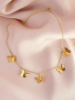 Butterfly Chain Necklace- Gold