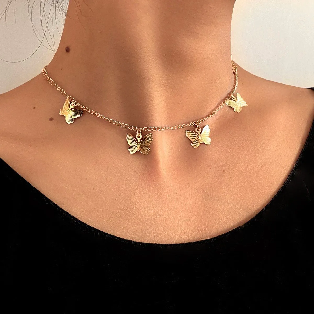 Butterfly Pendant Choker