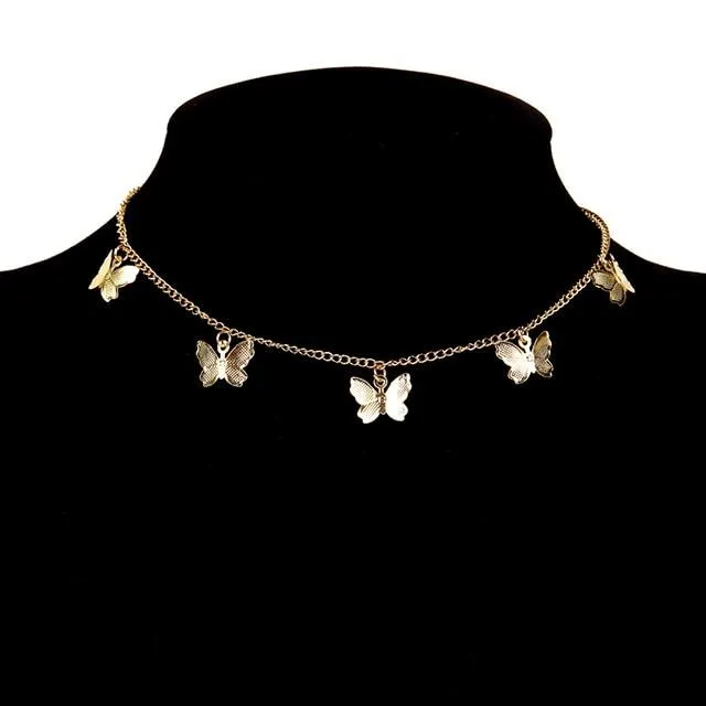 Butterfly Pendant Choker